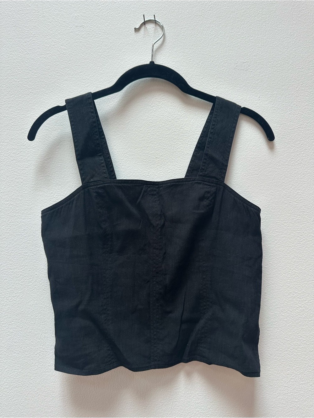 Vince Black Square Neck Tank with Wide Straps